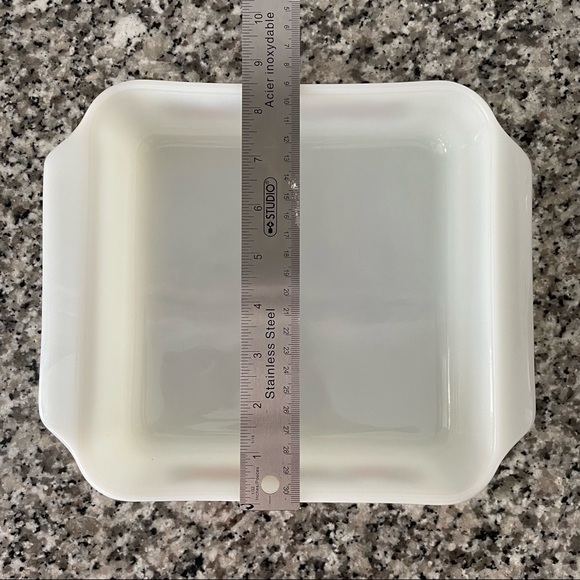 Vintage Anchor Hocking Fire King Square Milk Glass 1970s Dish Fruit Harvest - Picture 7 of 9